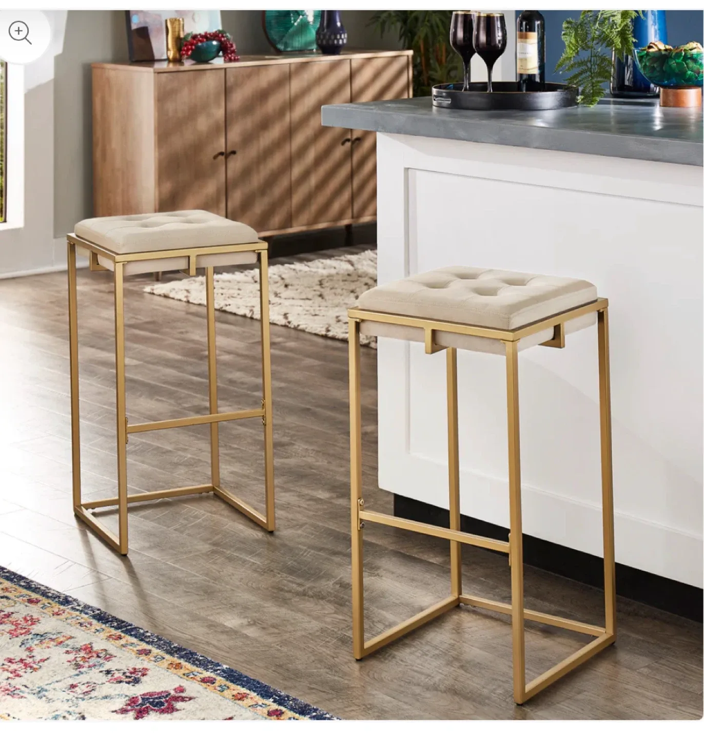 Bar Stools - gold velvet