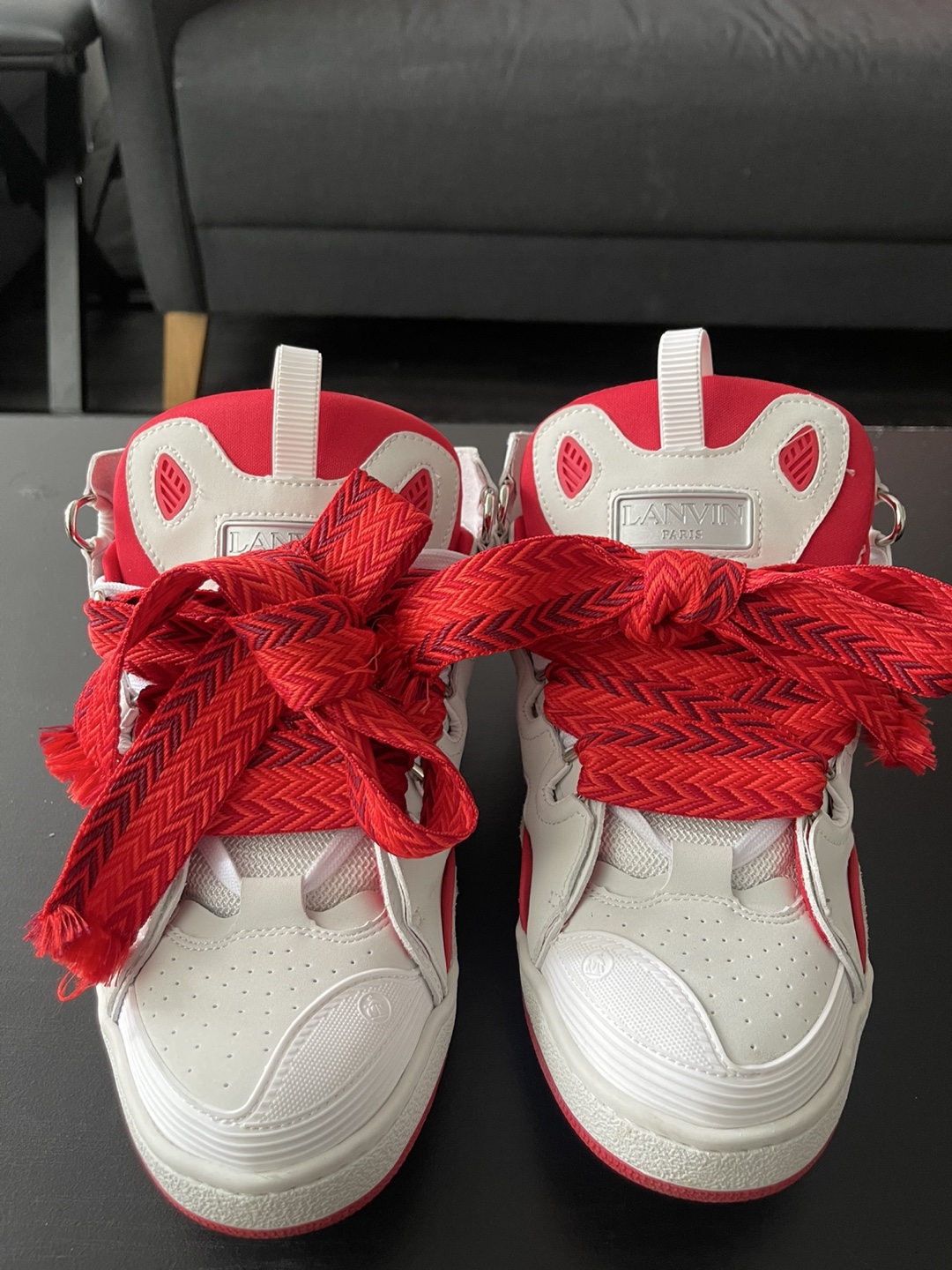 Lanvin Paris White & Red Sneakers