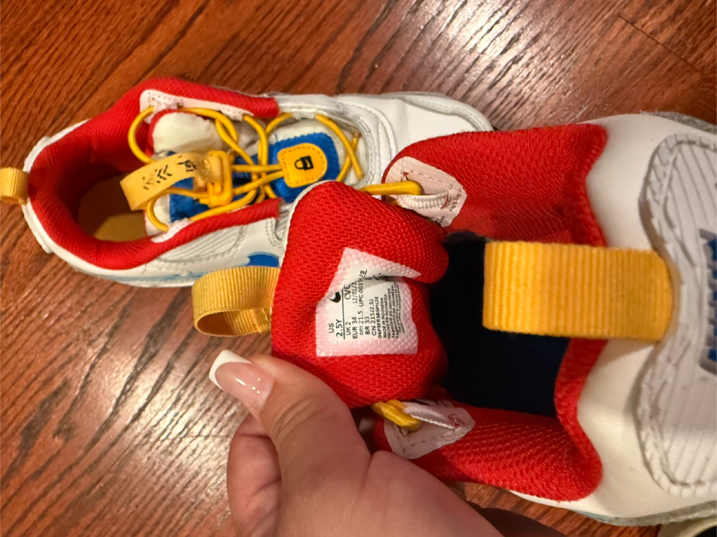 Nike Air Max 90 White/Blue/Red Size 2.5Y - photo 3