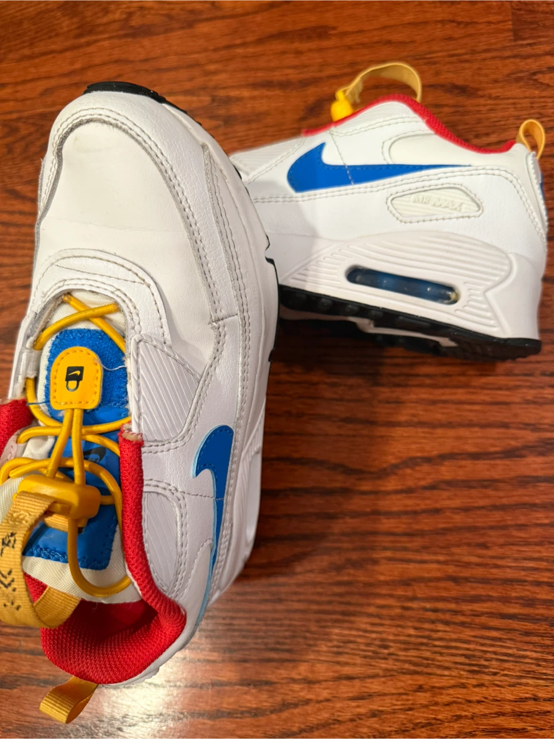 Nike Air Max 90 White/Blue/Red Size 2.5Y