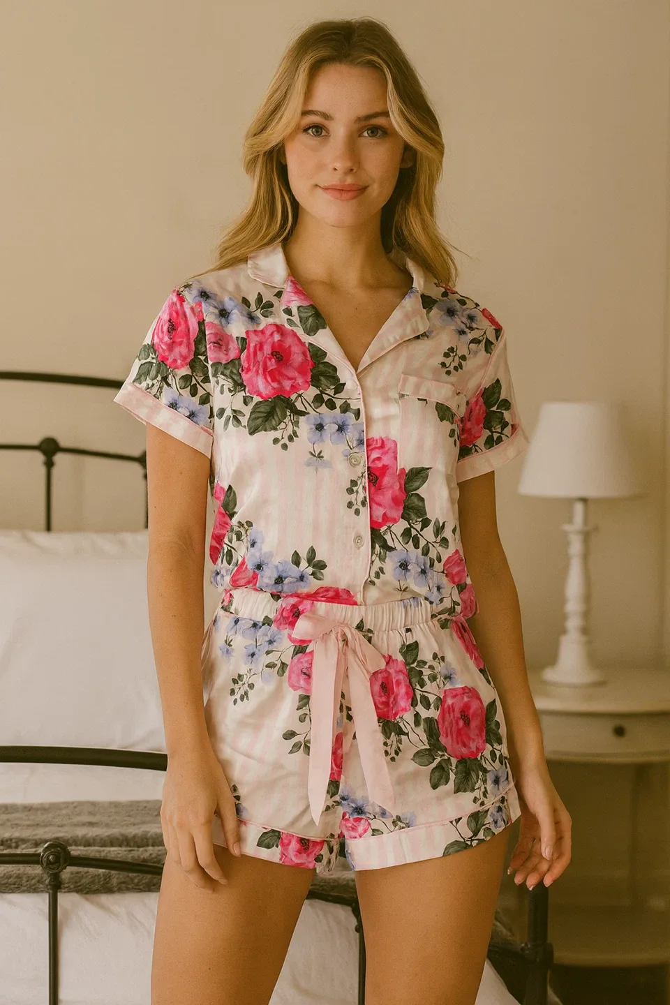 Victoria's Secret Floral Pajama Set, Size S thumbnail