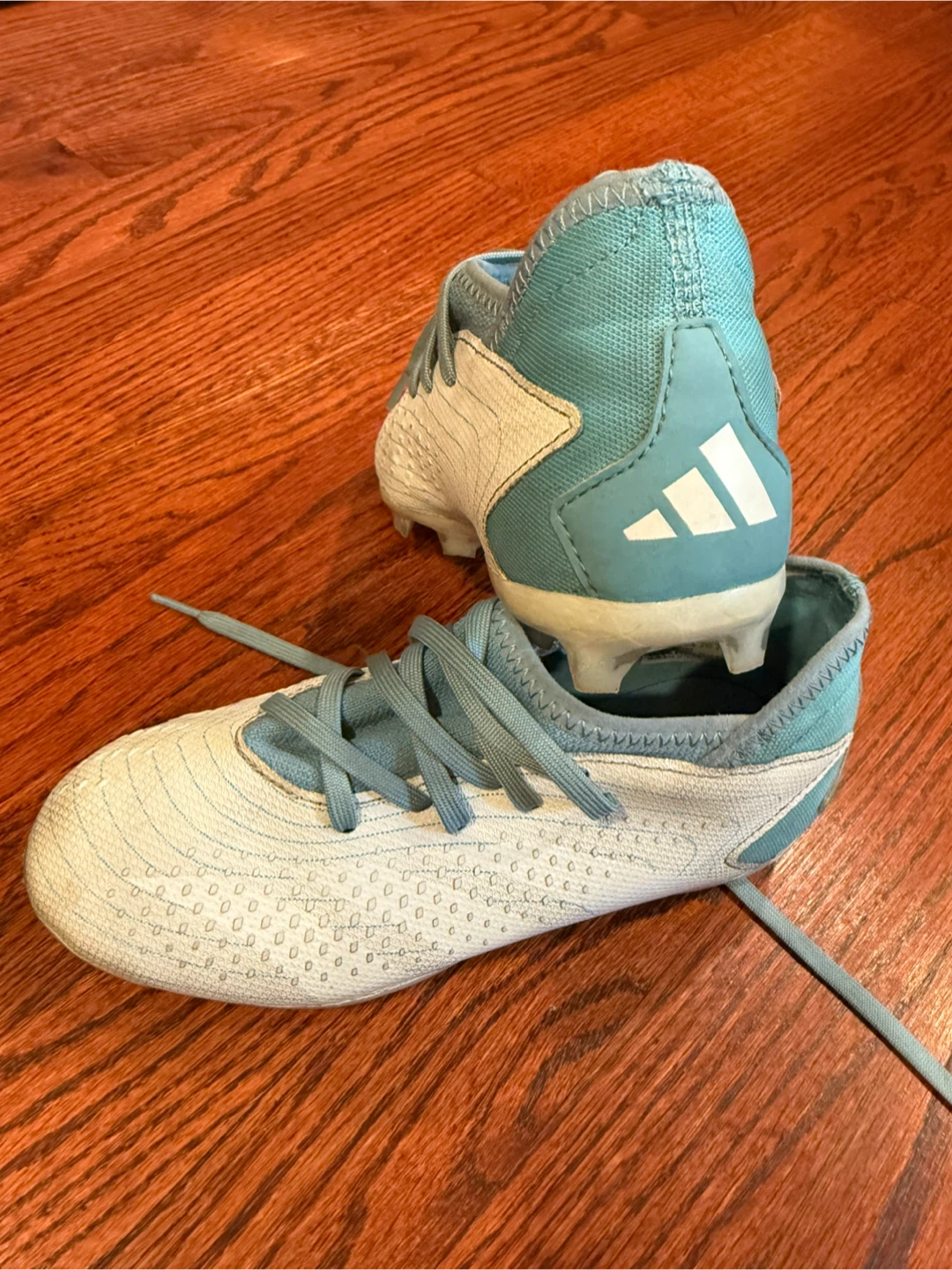 Adidas Predator Edge.4 White/Aqua Soccer Cleats - photo 3