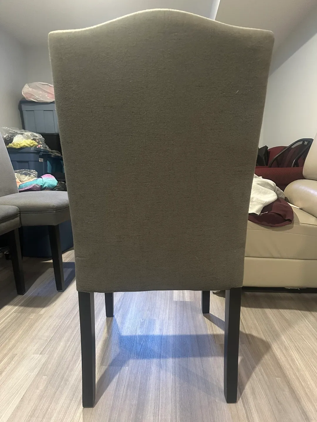 Set of 4 Grey Upholstered Dining Chairs image indicator(2)