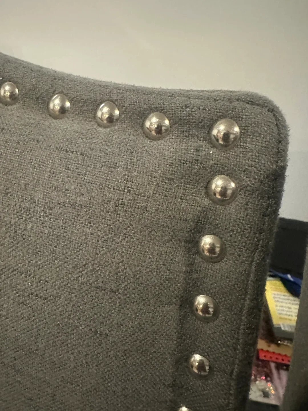 Set of 4 Grey Upholstered Dining Chairs image indicator(3)