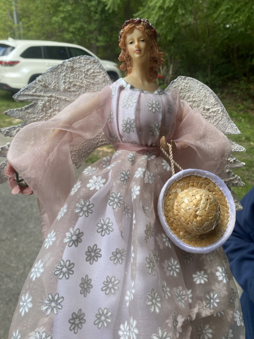 Angel Doll with Pink Dress Christmas tree topper