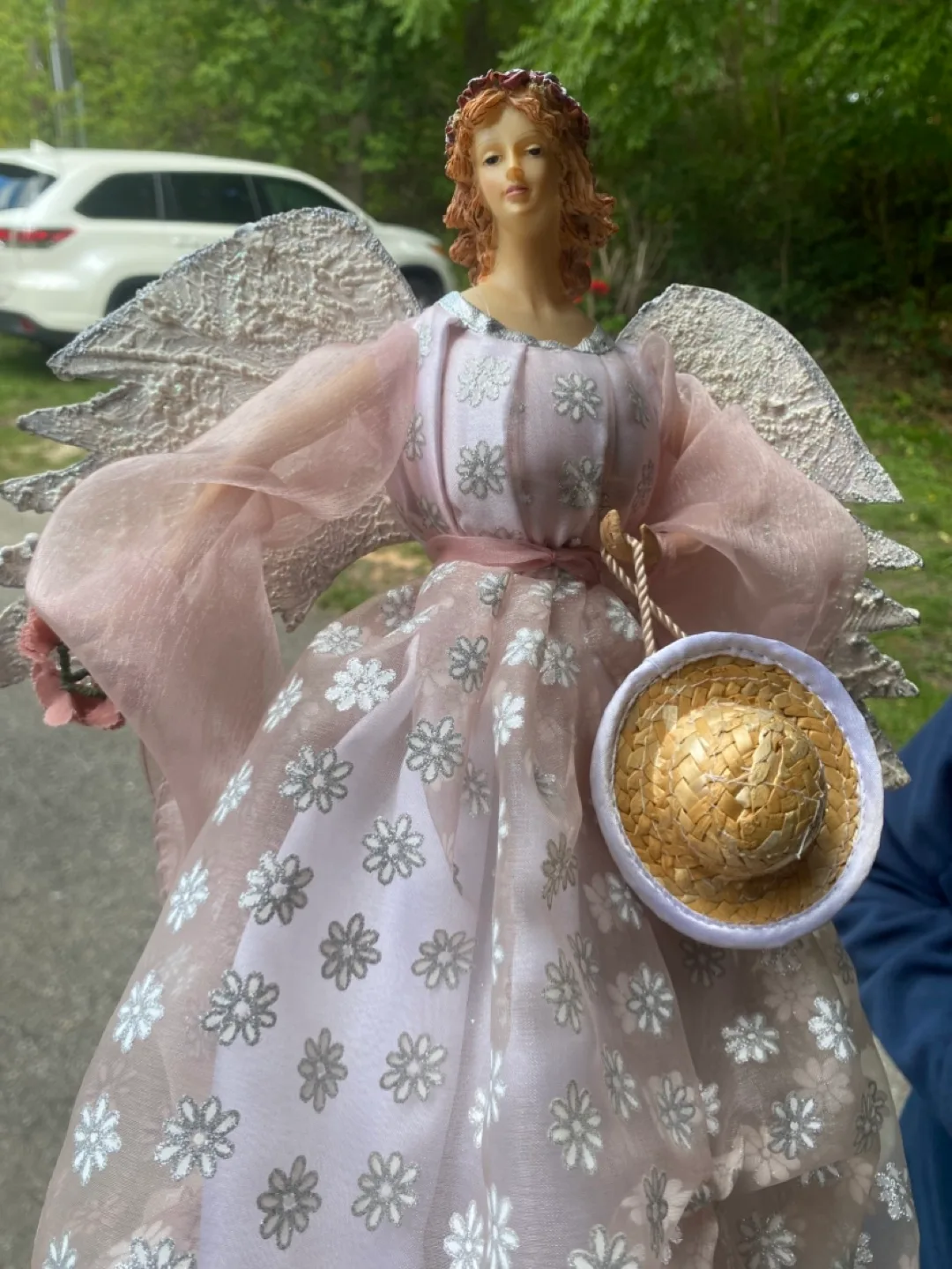 Angel Doll with Pink Dress Christmas tree topper thumbnail