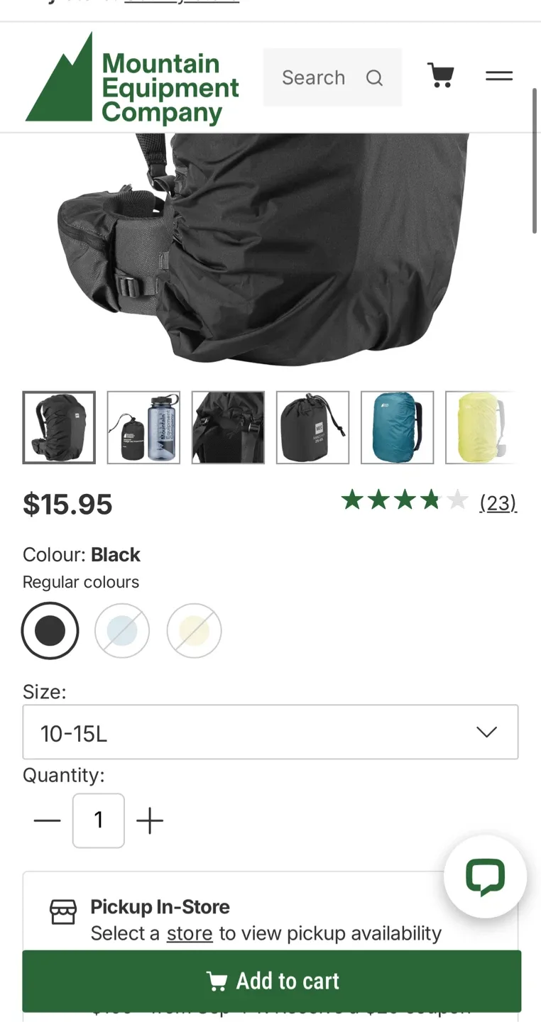 MEC Rain Cover for 10-15L packs image indicator(4)