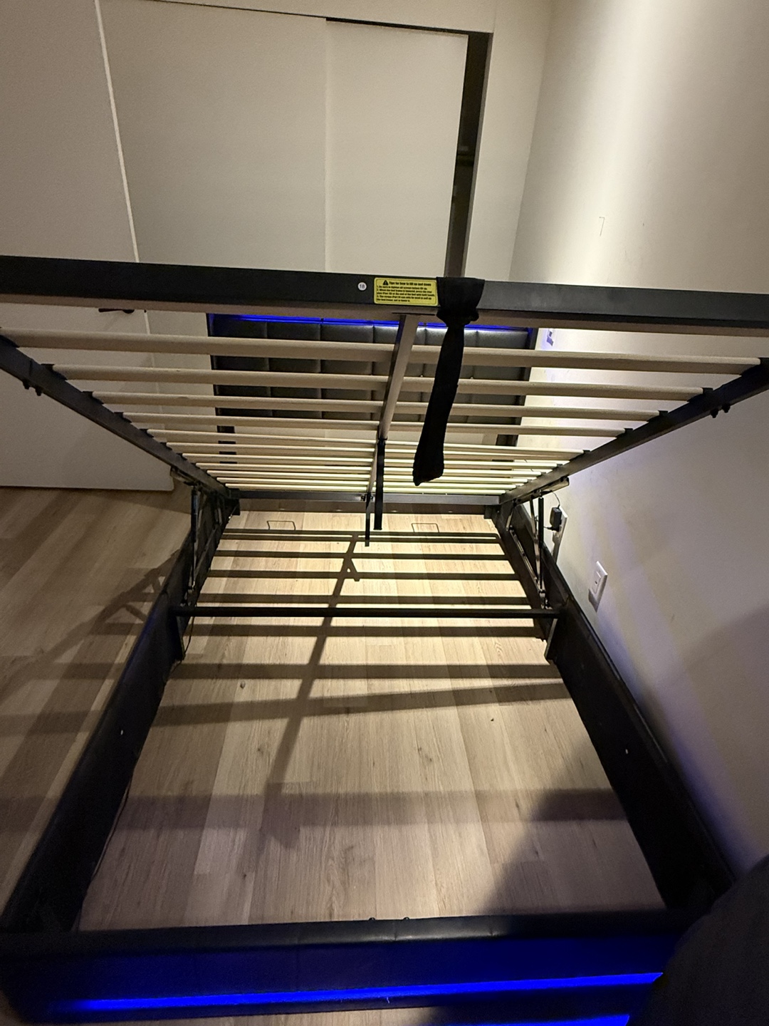 Double Bed Frame with Storage + LED Lights - photo 2