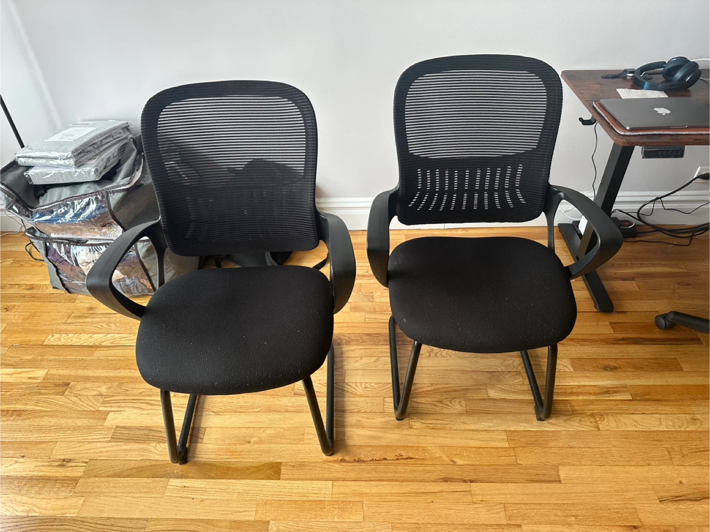 Black Office Chairs - Set of 2