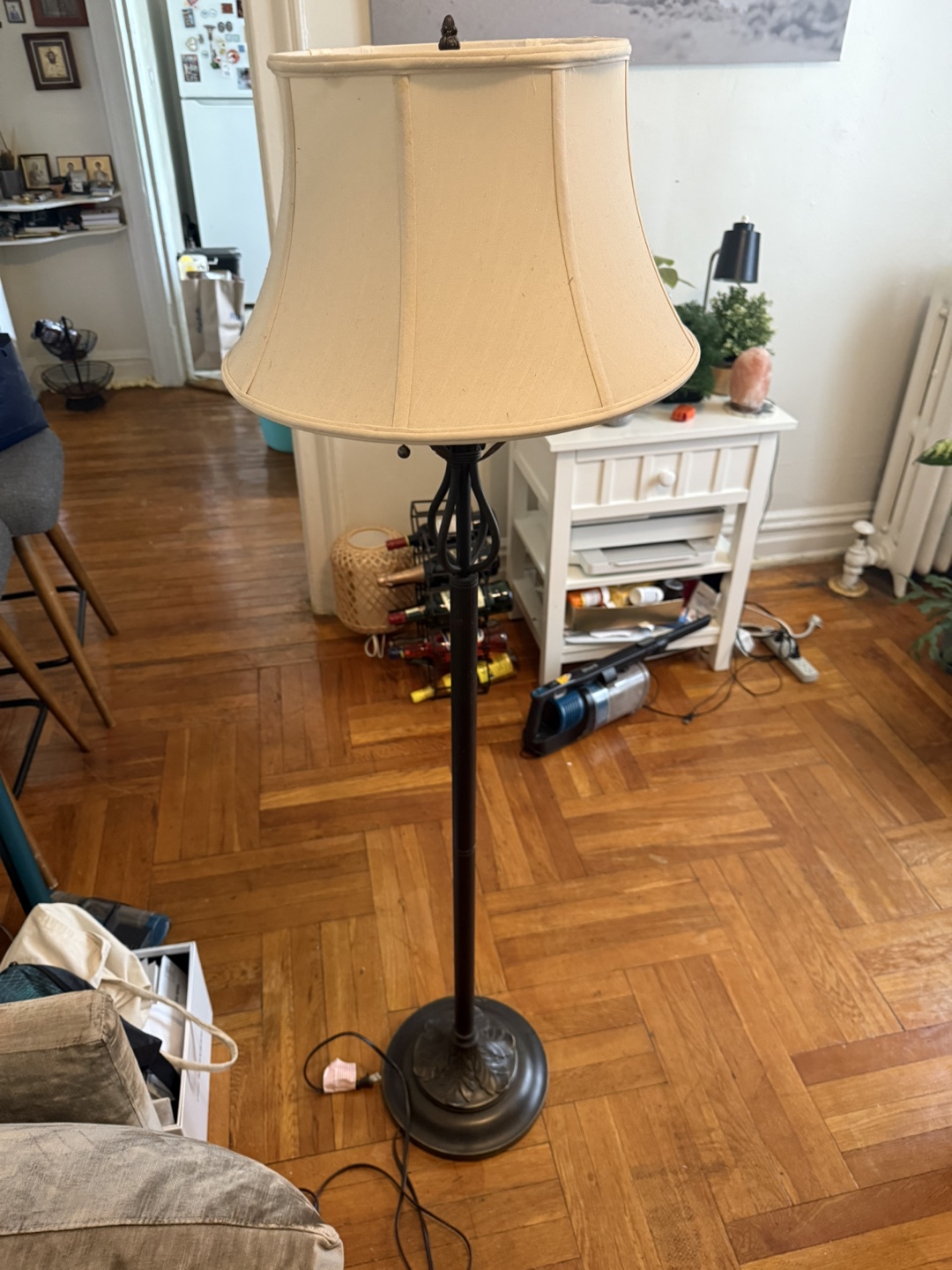 Floor Lamp with Beige Shade