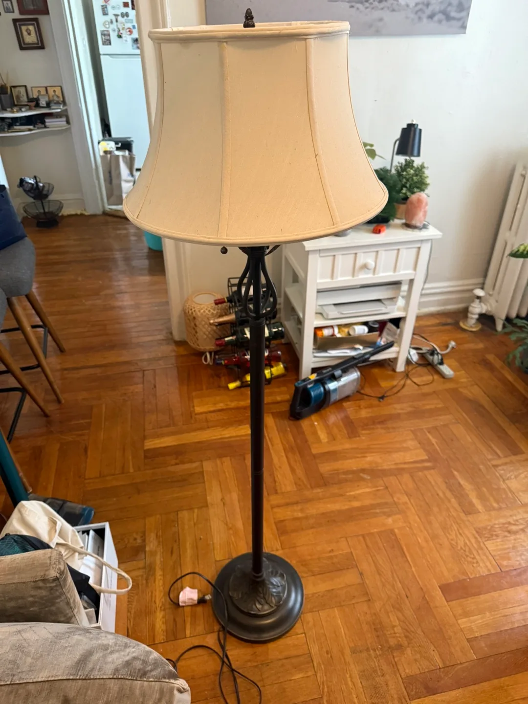 Floor Lamp with Beige Shade thumbnail