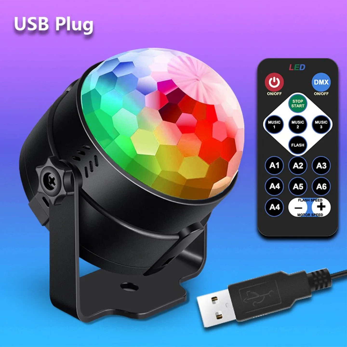 LED Disco Ball Party Light with Remote image indicator(4)