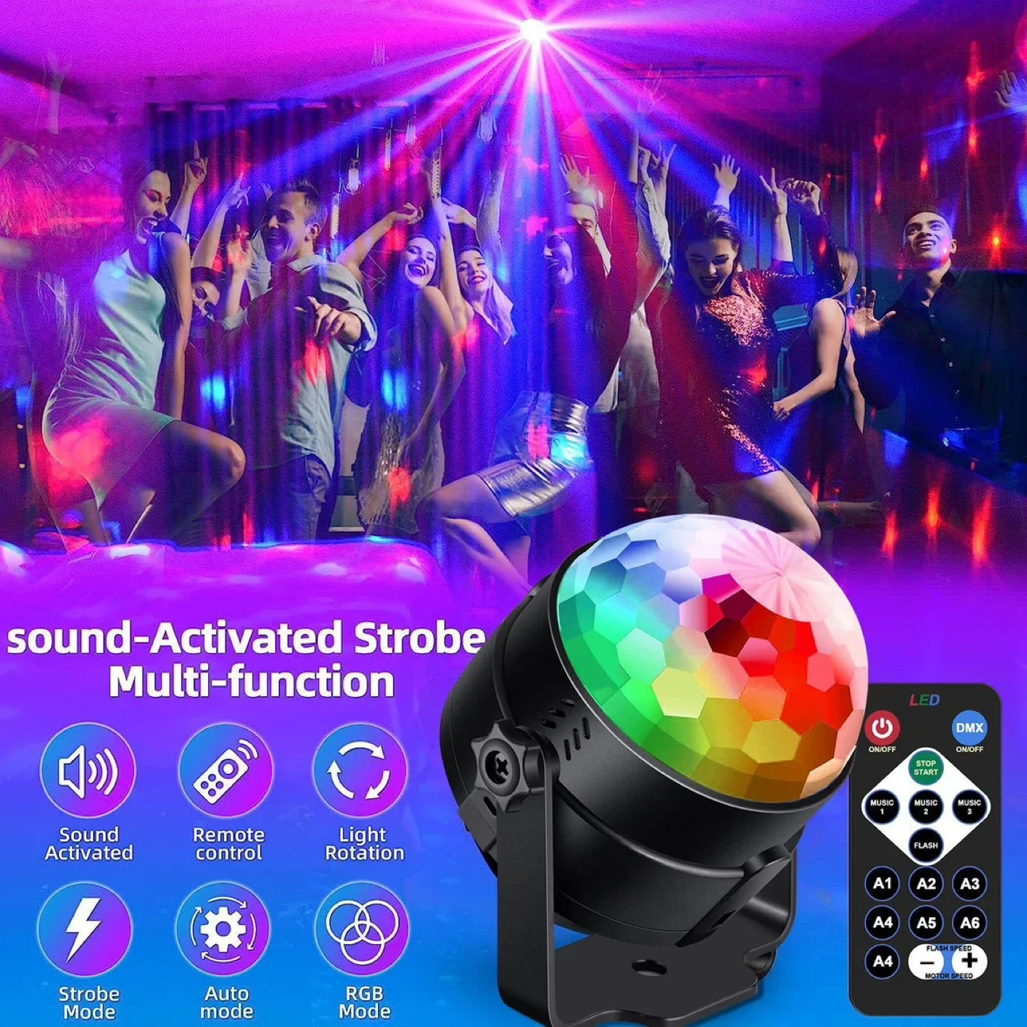 LED Disco Ball Party Light with Remote image indicator(2)