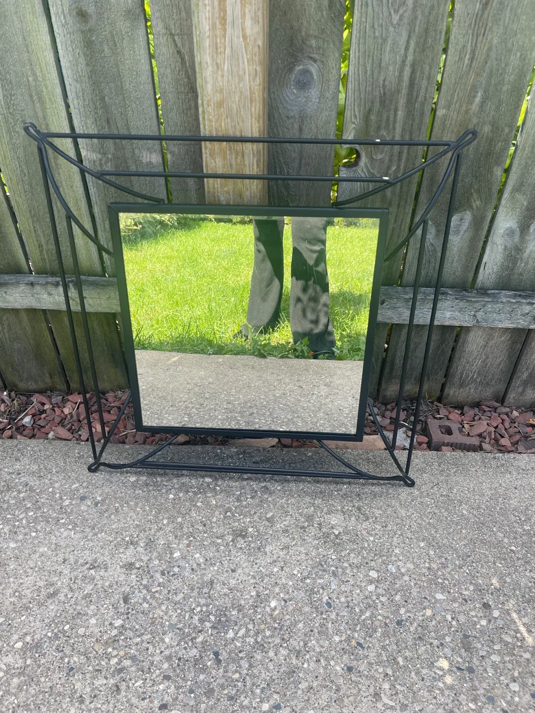 Black Metal Framed Square Mirror thumbnail