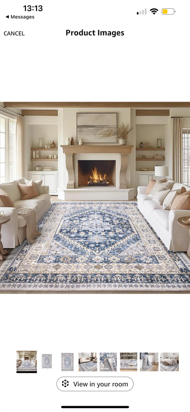 Blue Area Rug - 9ft by 12ft (108" x 144") - photo 2