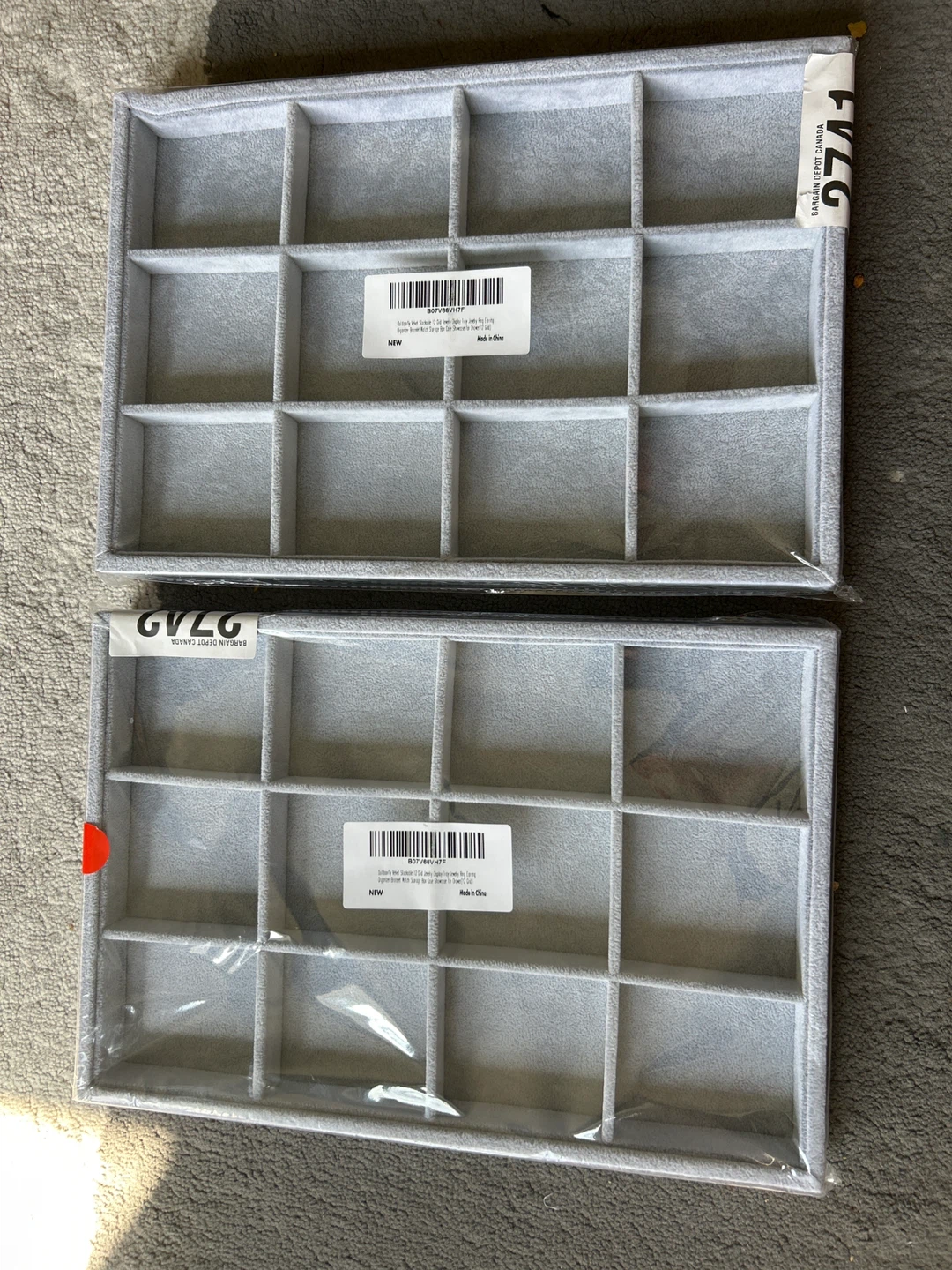 Grey Velvet jewelry Organizer