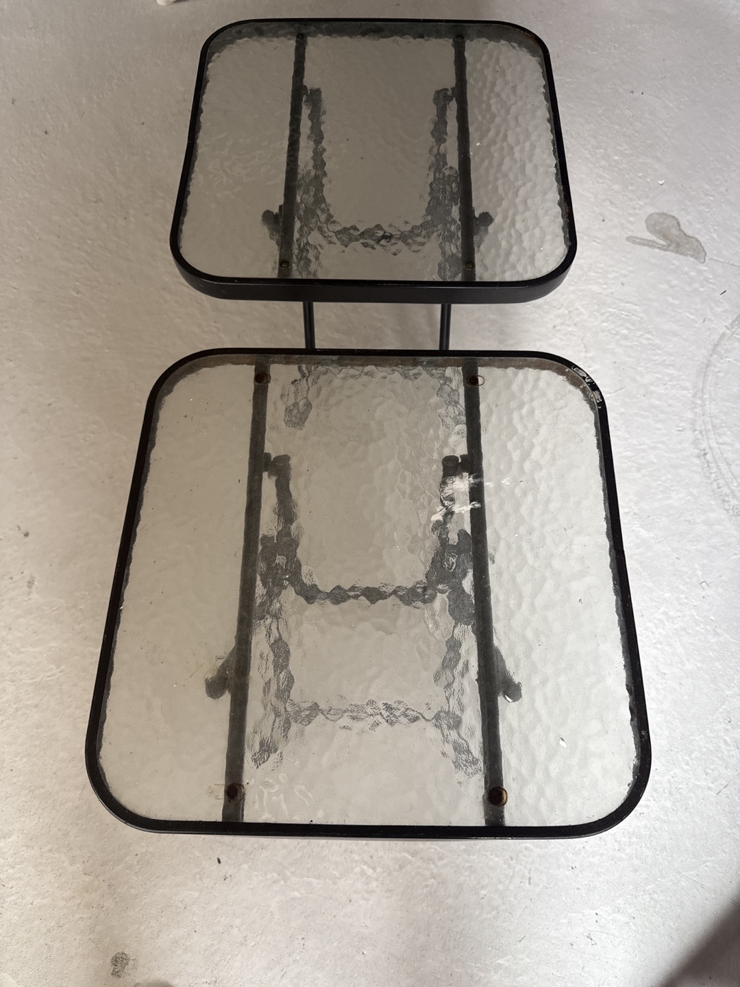 Glass Top Side Tables - Set of 2