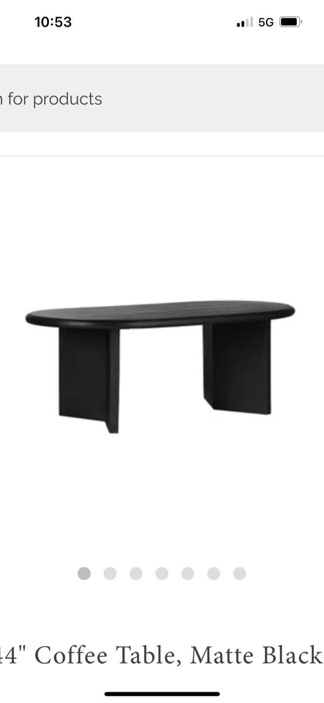 Matte Black 47 Coffee Table