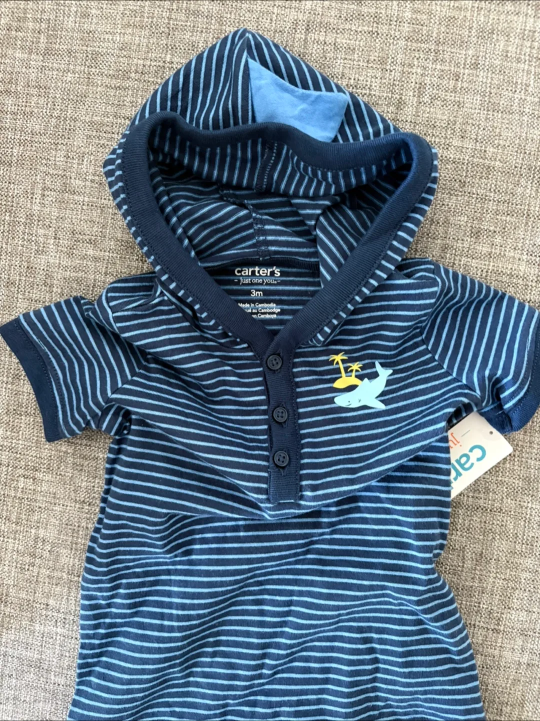Carter's Striped Shark Romper - 3M image indicator(3)