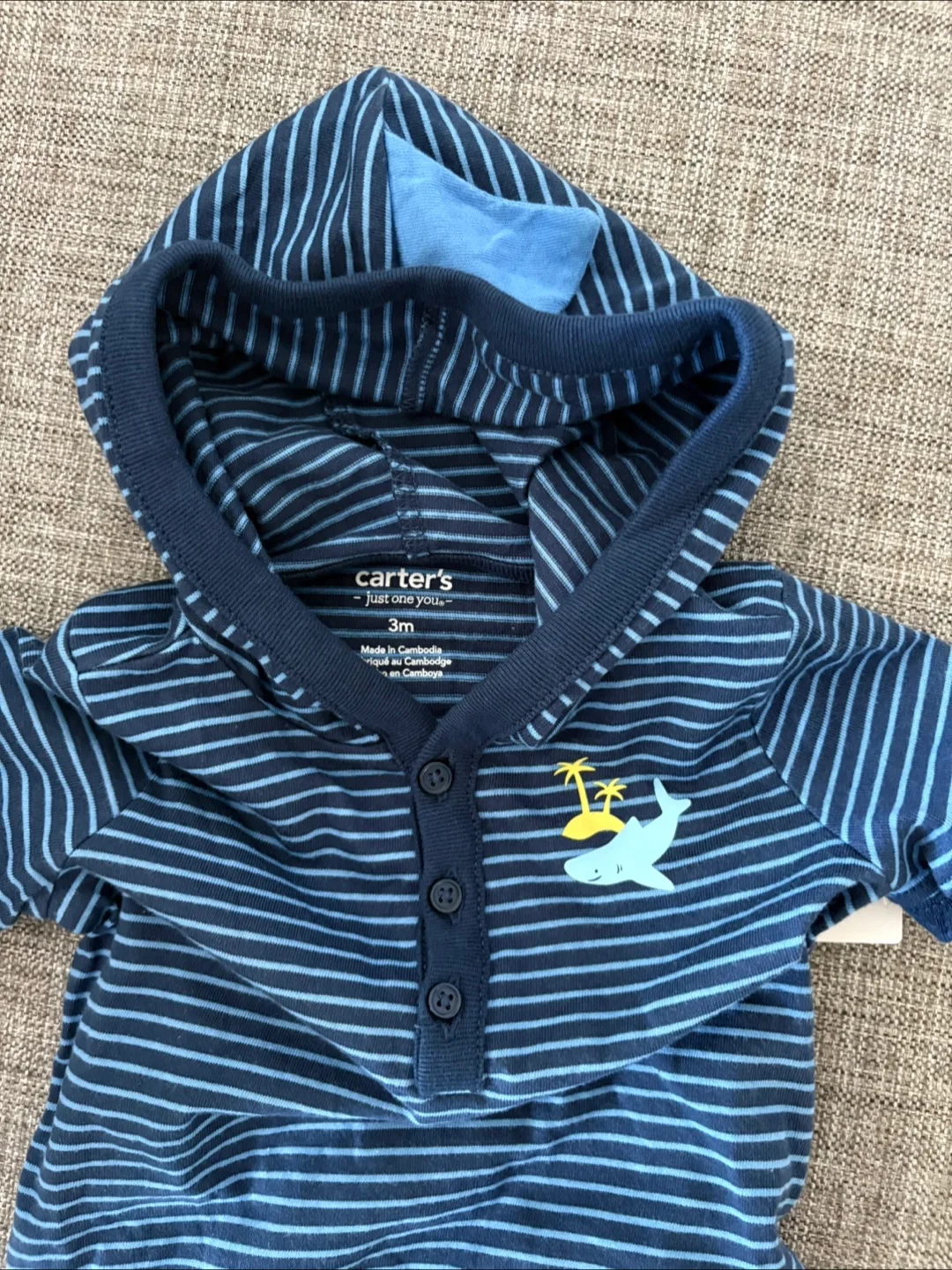 Carter's Striped Shark Romper - 3M image indicator(2)