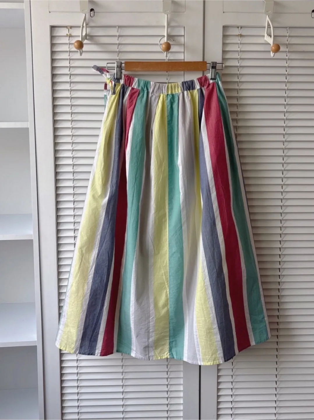 100% Cotton Stripe Midi Skirt image indicator(2)