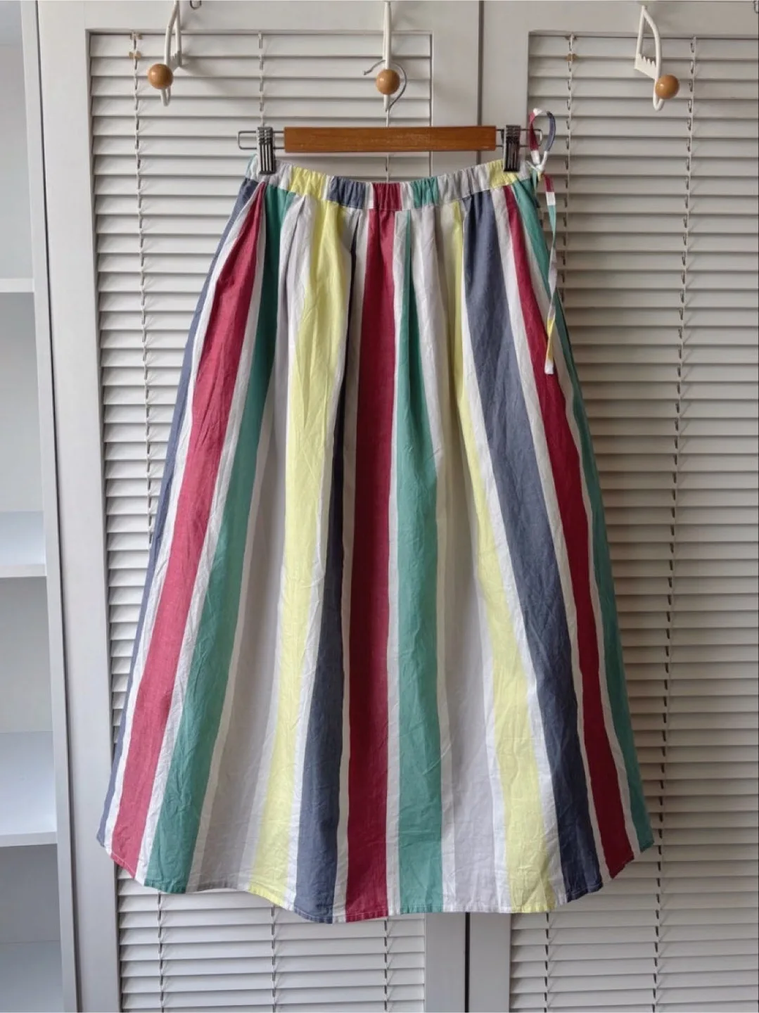 100% Cotton Stripe Midi Skirt thumbnail