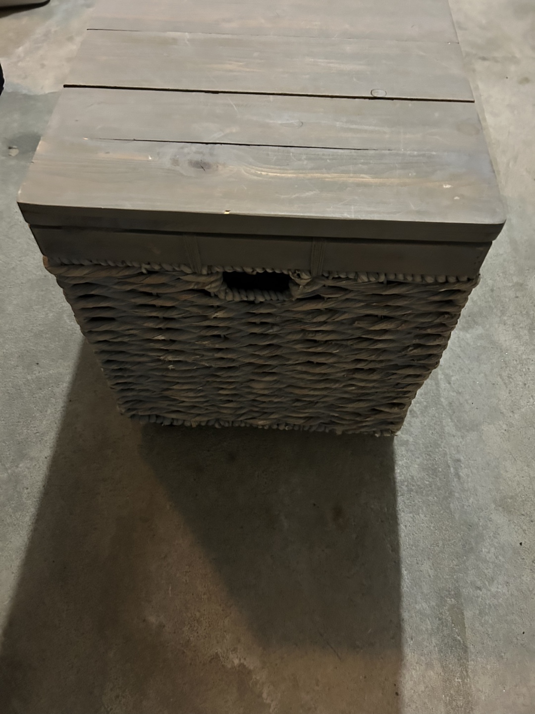 Wicker Storage Trunk with Wooden Lid - photo 4