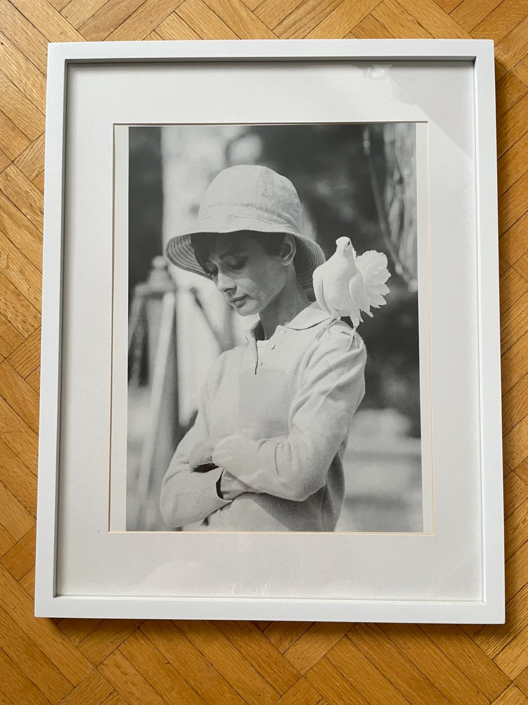 Audrey Hepburn Framed black and white Print thumbnail
