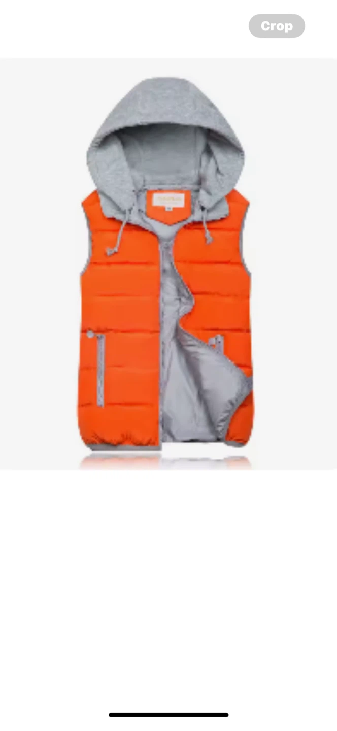 Orange Padded Vest jacket with Hood