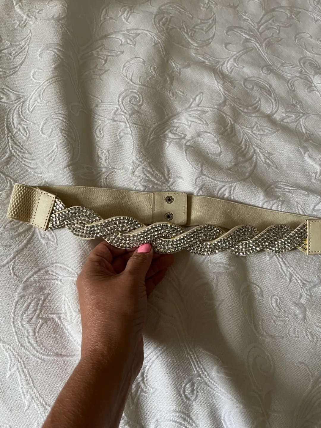 Ladies Rhinestone Braided Belt - M/L thumbnail