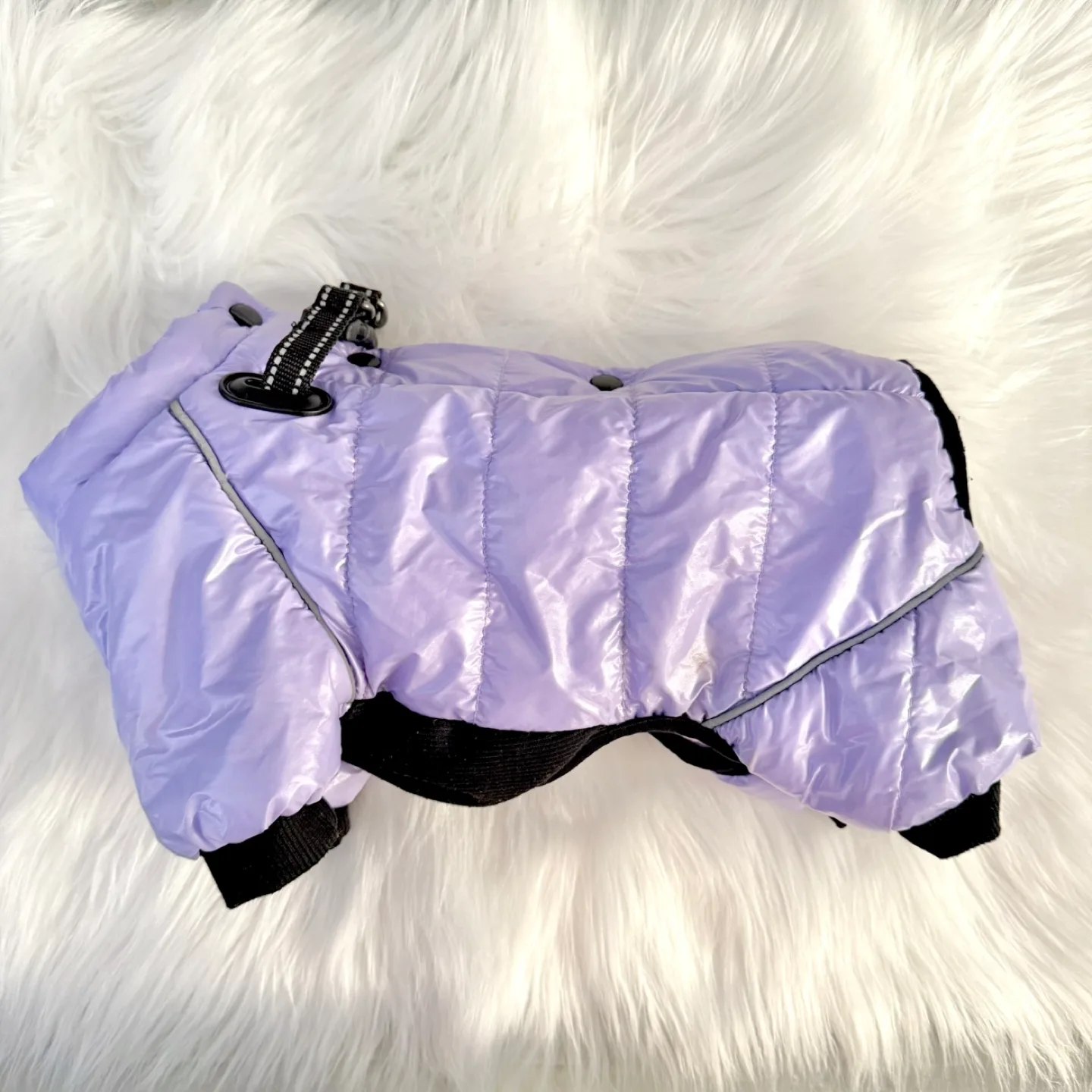 Lilac small dog snowsuit thumbnail