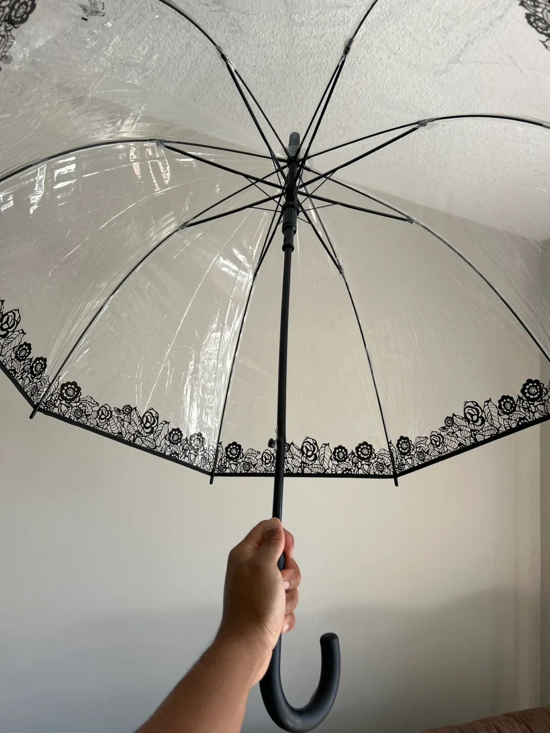Clear Umbrella with Black Lace Trim image indicator(3)