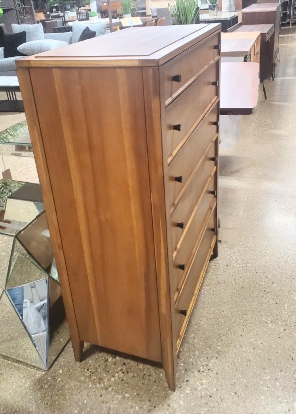 New 6 Drawer Acacia Chest Dresser Mid Century Modern - photo 3