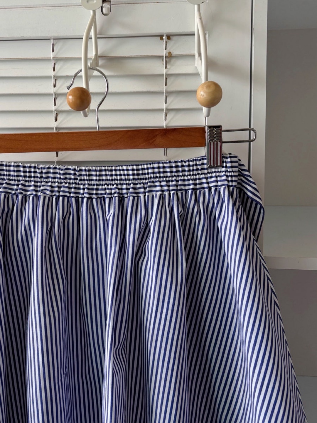 Vintage Stripe Midi Skirt with Belt & Lining - photo 2