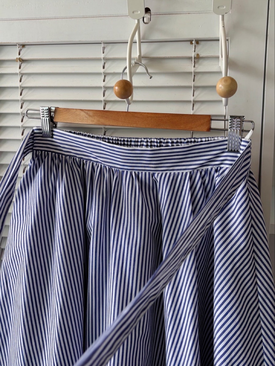 Vintage Stripe Midi Skirt with Belt & Lining - photo 3
