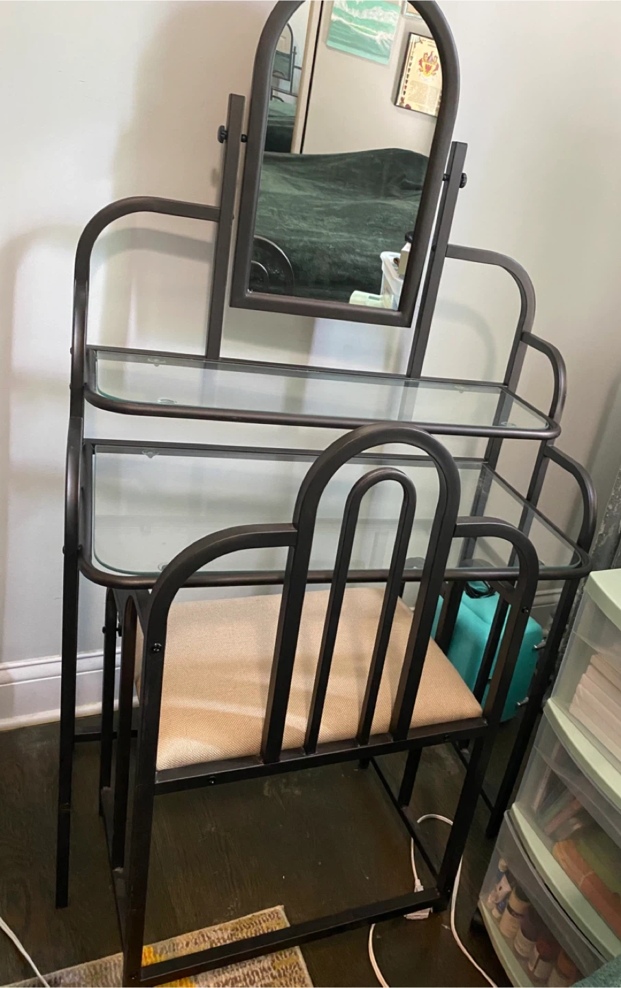 Vanity Table with Mirror and Chair - photo 2