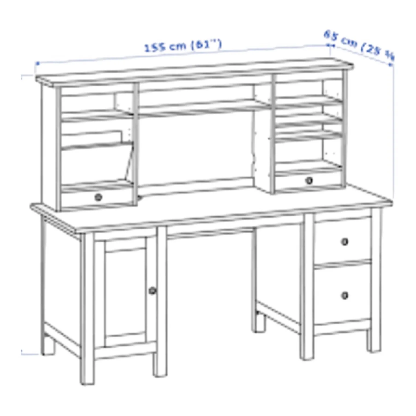 White Desk with Hutch - Great for Study! image indicator(10)