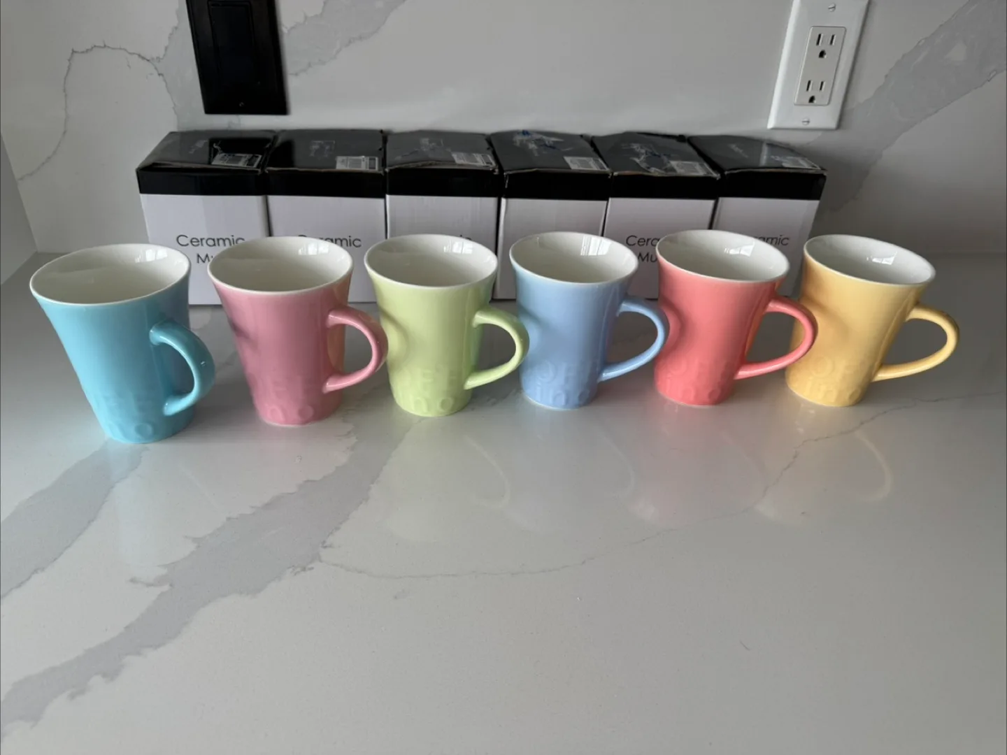 Ceramic Mugs - Hosh Classic- Set of 6, Pastel Colours thumbnail