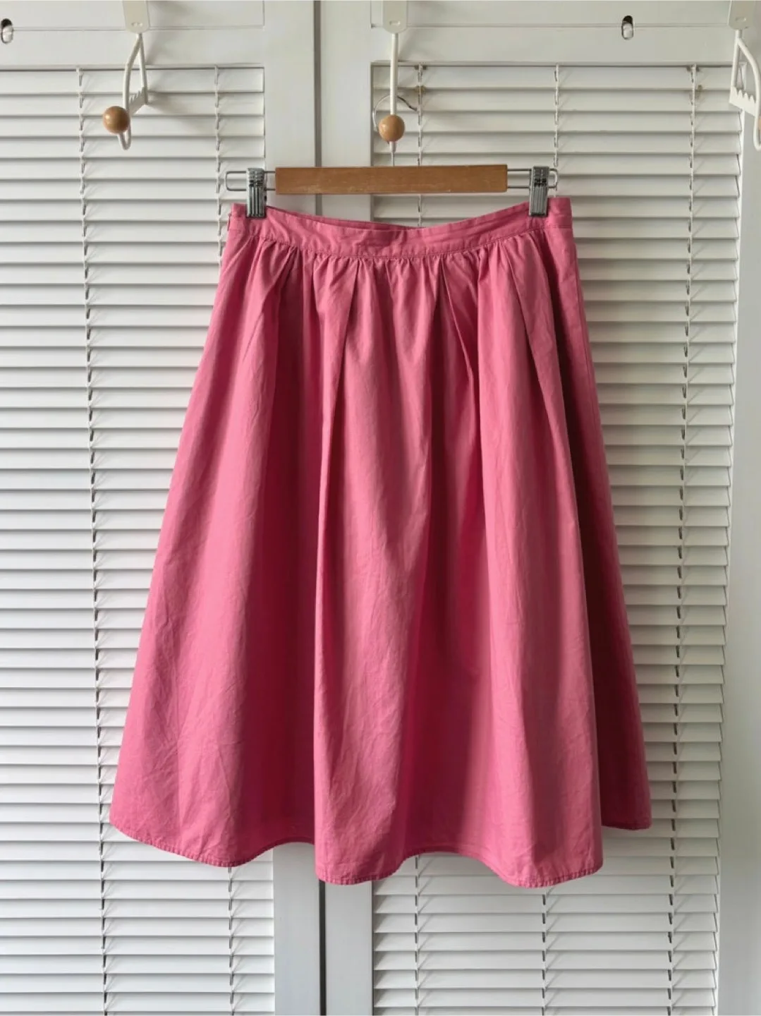 Pink 100% Cotton Midi Skirt with Lining thumbnail