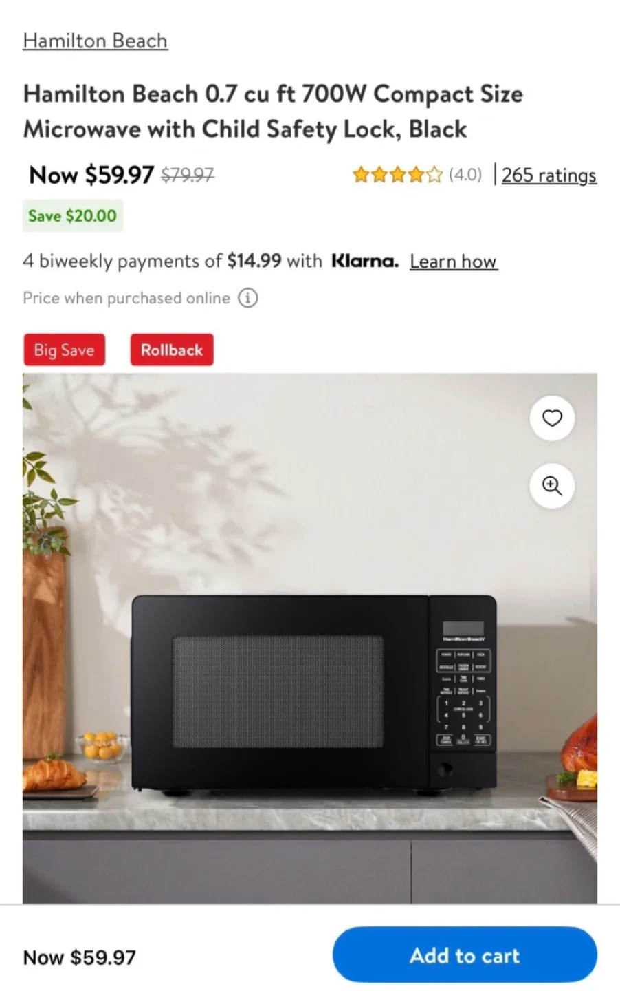 Hamilton Beach 0.7 cu ft Microwave - Black image indicator(10)