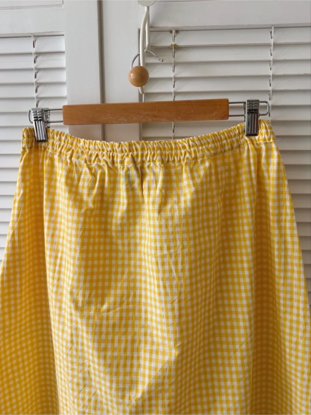 Vintage Gingham Skirt with Piglet Embroidery | image indicator(7)