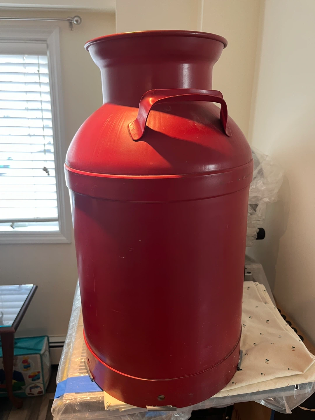Vintage Red Metal Milk Can - photo 2