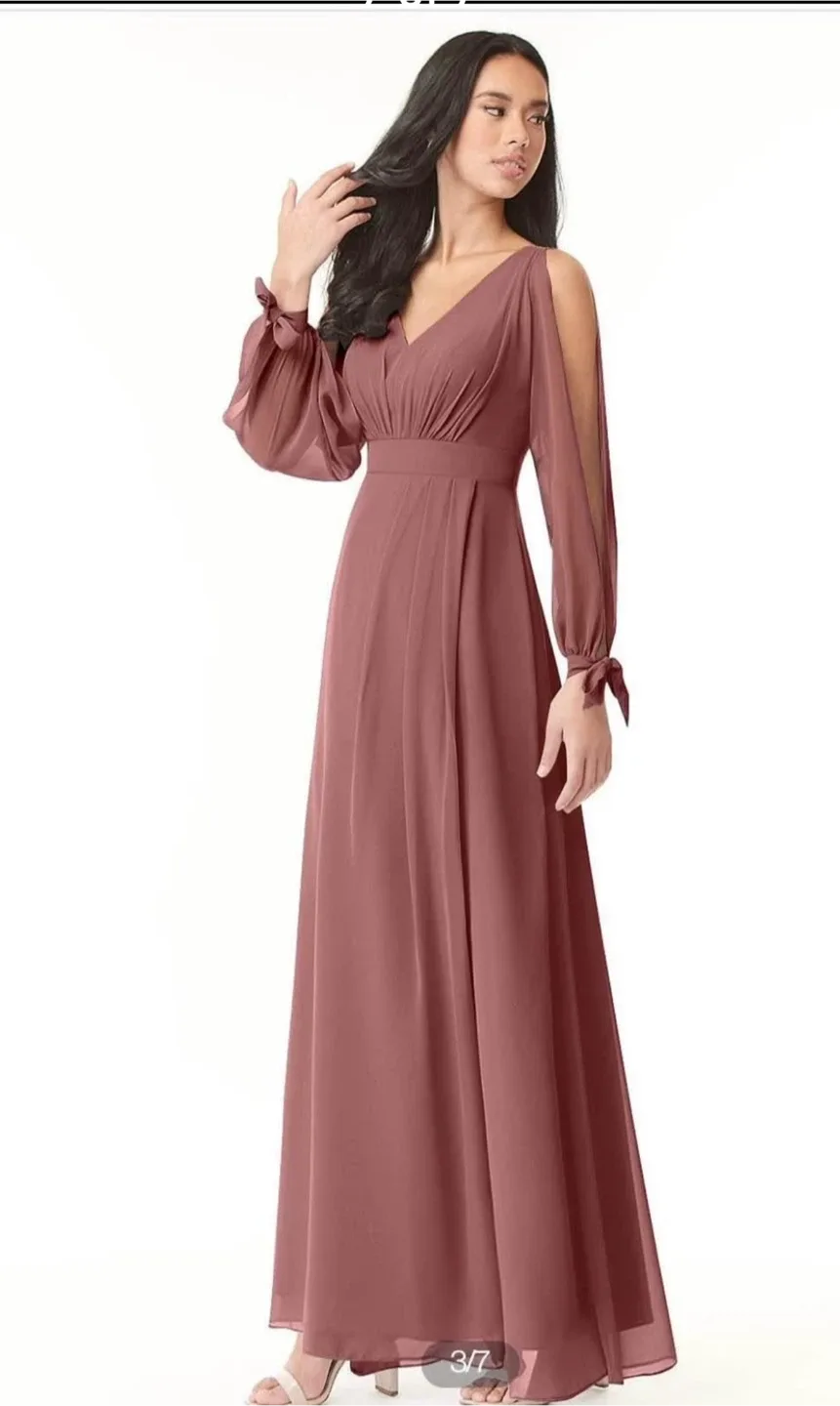Azazie Dusty Rose Bridesmaid Dress thumbnail