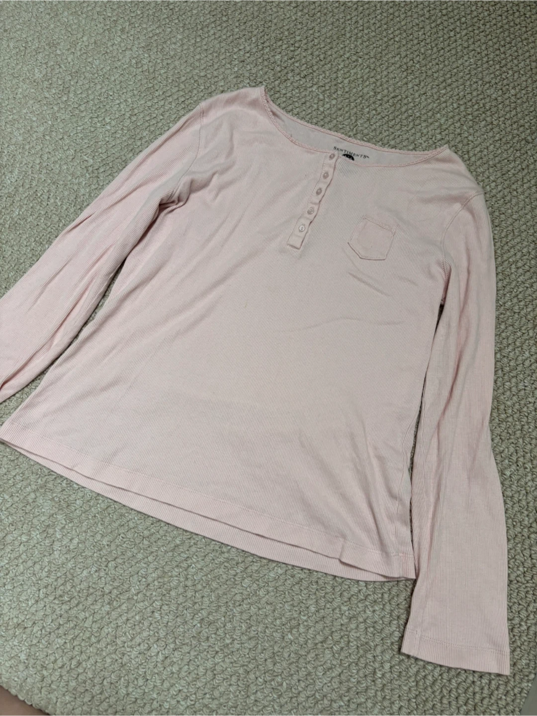 Sentiments Pink Bench Ribbed Top - MEDIUM (BRAND NEW)