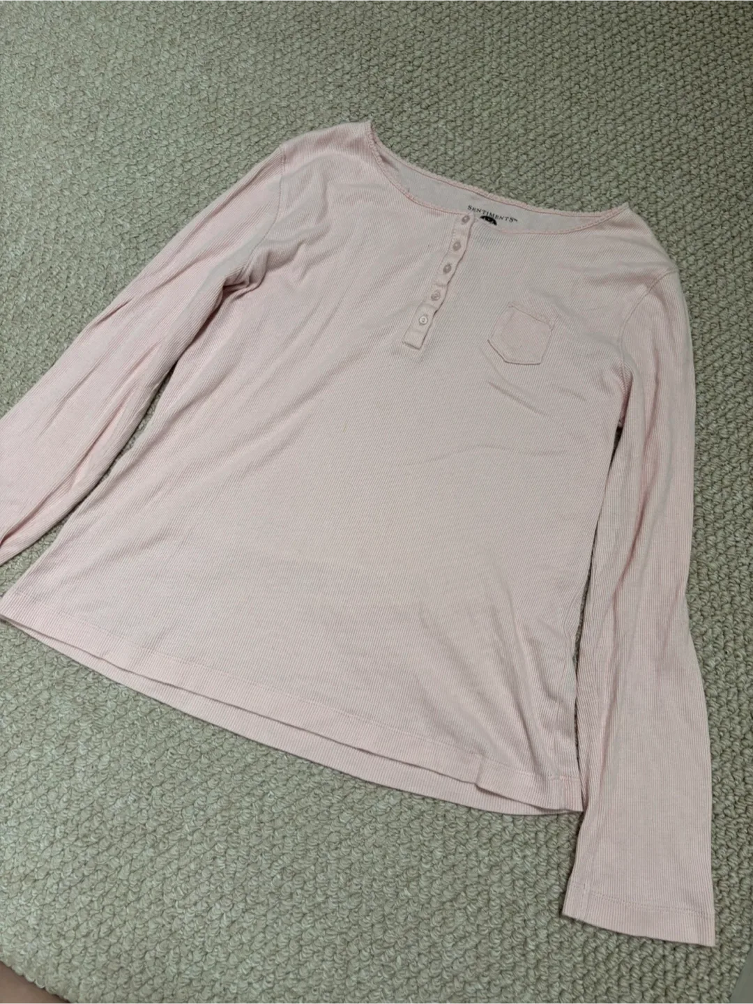 Sentiments Pink Bench Ribbed Top - MEDIUM (BRAND NEW) thumbnail