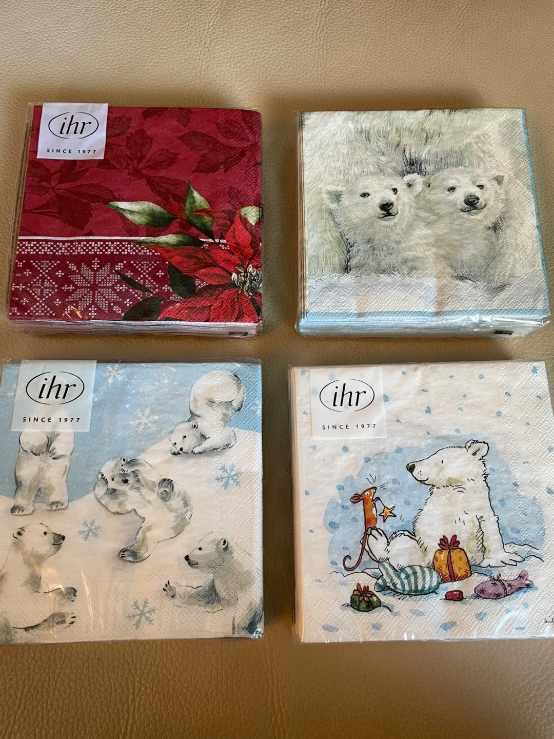 Holiday Napkin Beverage bundle of 4 NEW thumbnail