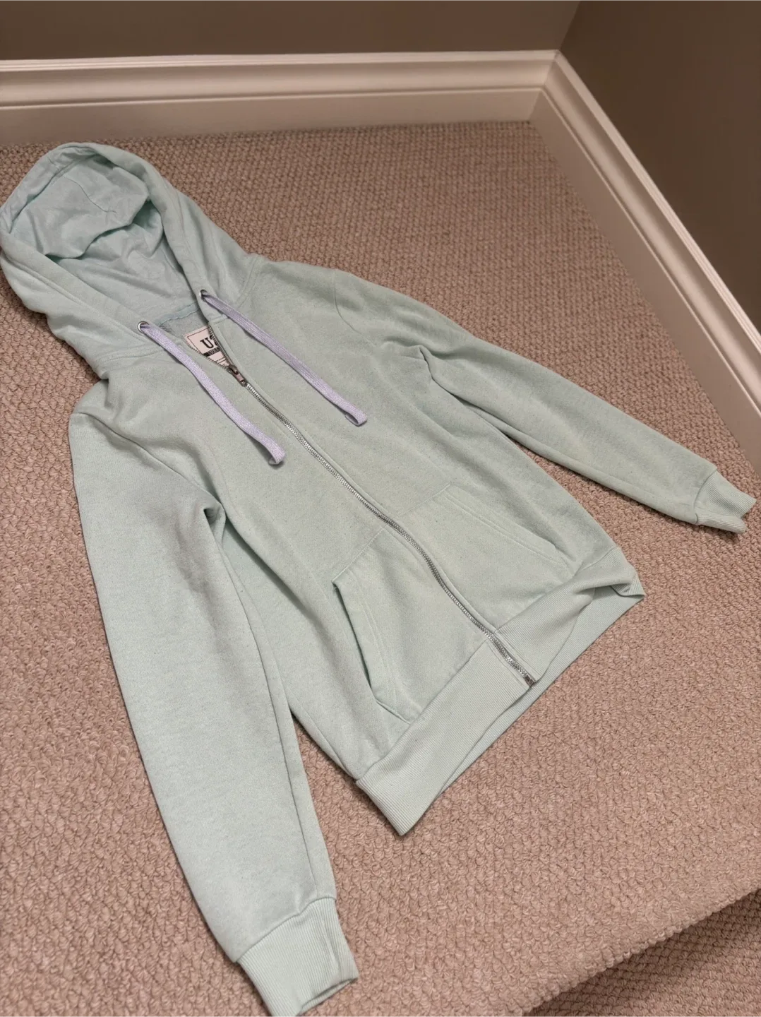 Urban Planet Zip-Up Hoodie - Mint Green - SMALL (GENTLY USED) thumbnail