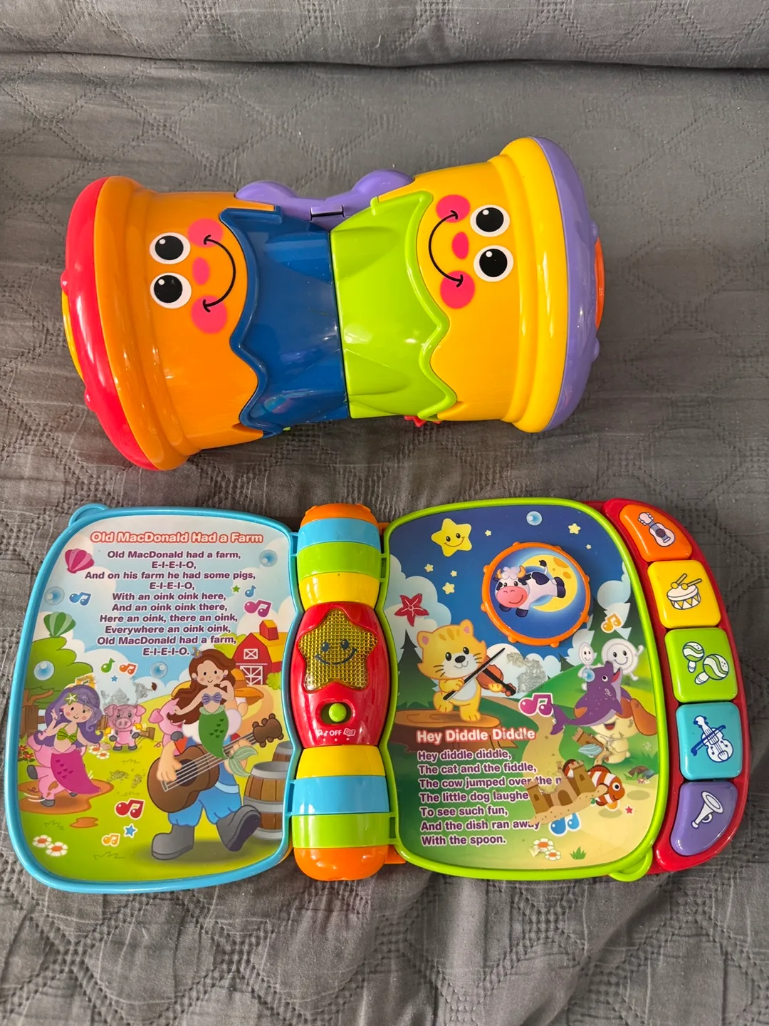 VTech Musical Rhymes Book & Fisher-Price Drum Set thumbnail