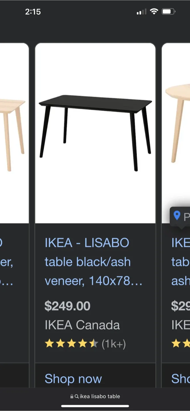 IKEA Lisabo Table - Black/Ash Veneer image indicator(3)