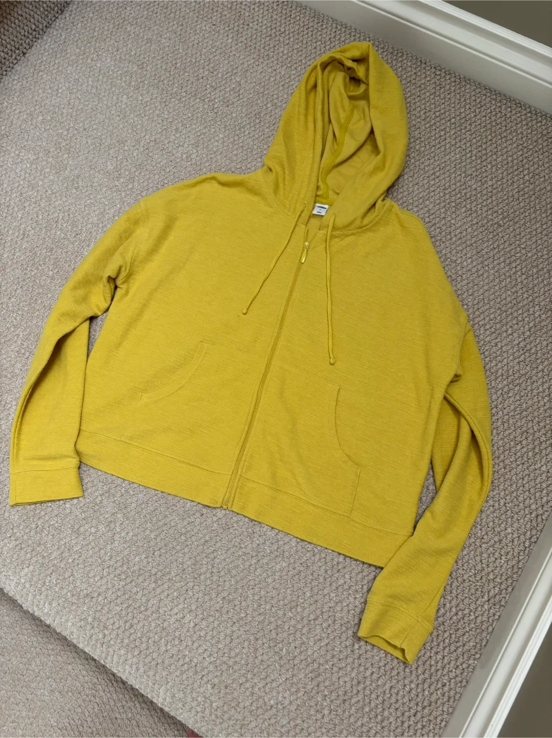 Old Navy Yellow Zip-Up Hoodie - Size MEDIUM (BRAND NEW) image indicator(2)